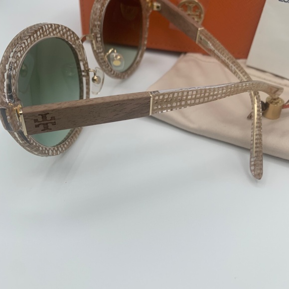 Tory Burch Crystal on Raffia Sunglasses (New) main image 4